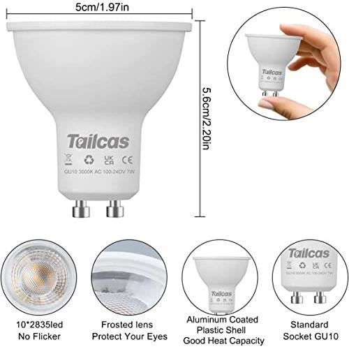 Ampoule led gu10 - 7w - blanc froid 6000k - 500lm - non dimmable