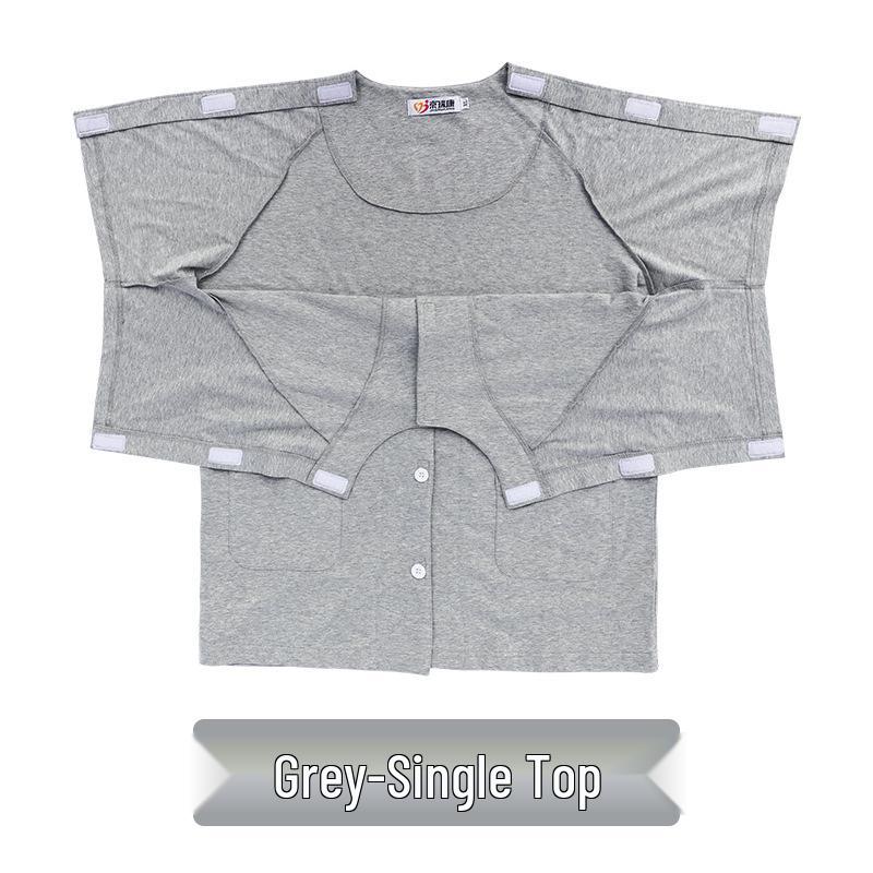 

Летняя одежда из хлопка с коротким рукавом для лежачих и послеоперационных пациентов S