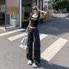Women's 1926 American Style Camouflage High Waist Wide Leg Denim Work Pants