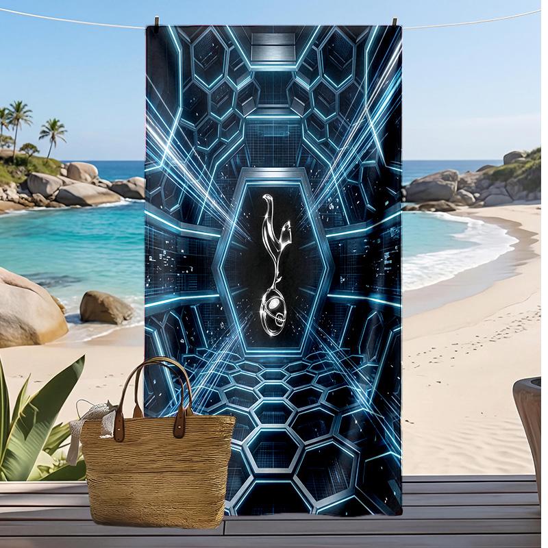 Toalla de Playa Impresa Tottenham Hotspur Secado Rápido Suave Portátil Manta de Playa Rectangular Grande para Viajes Piscina