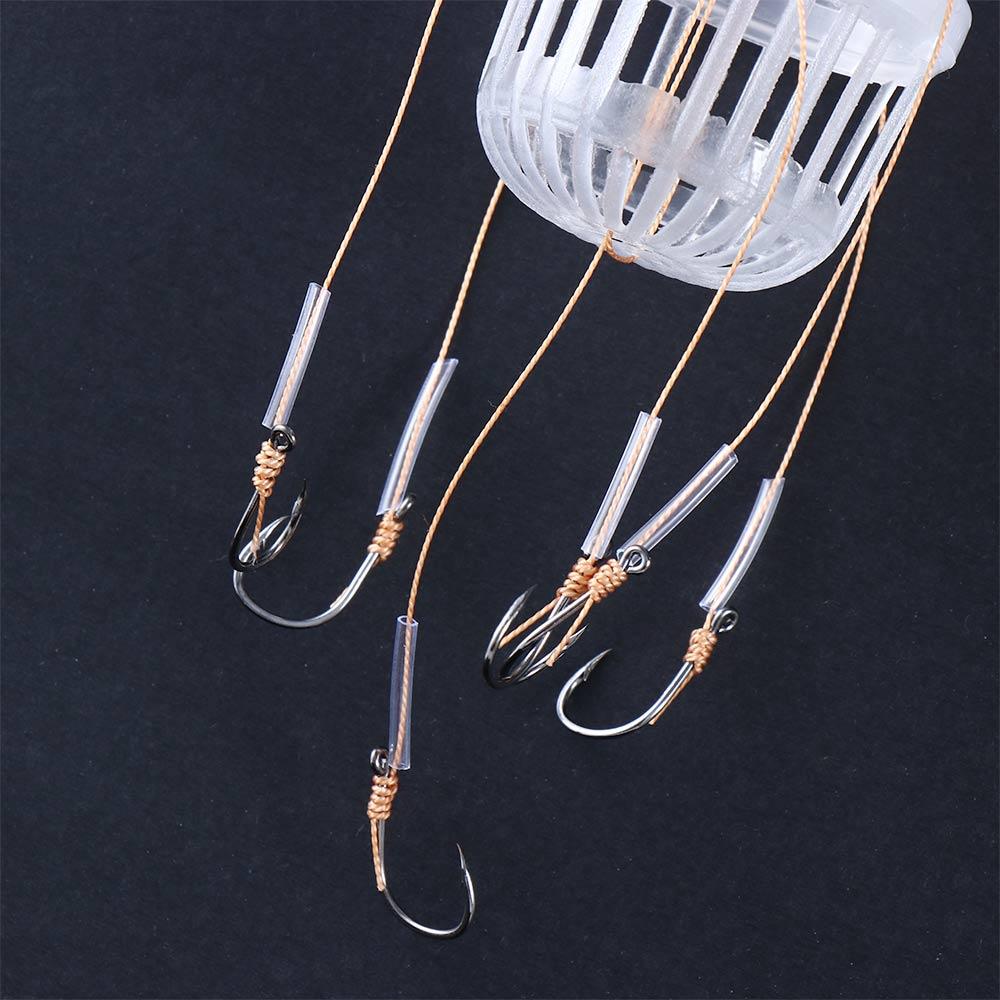 Carbon Steel Sea Box Hook Explosion Hooks Bait Feeder Cage Fishing Hooks Explosion Baits Cage