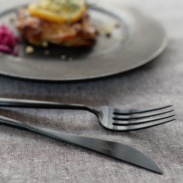 Authorized Retailer Cutipol MOON Dinner 3-piece Set Matte Black Knife Fork Spoon Each 1 Piece Cutlery