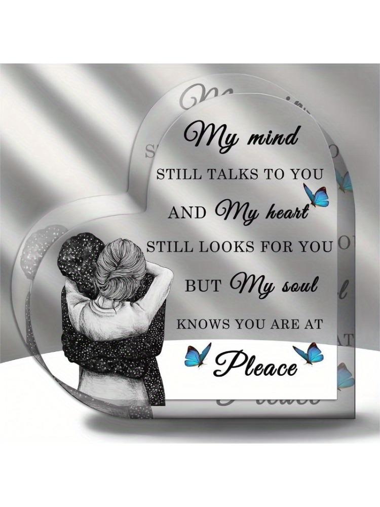 

Angel Wings Memorial - Heart Acrylic Centerpiece for Loss of Husband чистый