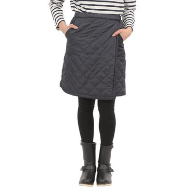 Onion Cross Quilted Wrap 55cm with Warm for Winter Women's Skirt, Long, Padded, Fleece-Lined, Pockets, (Sizes M-L, Navy)