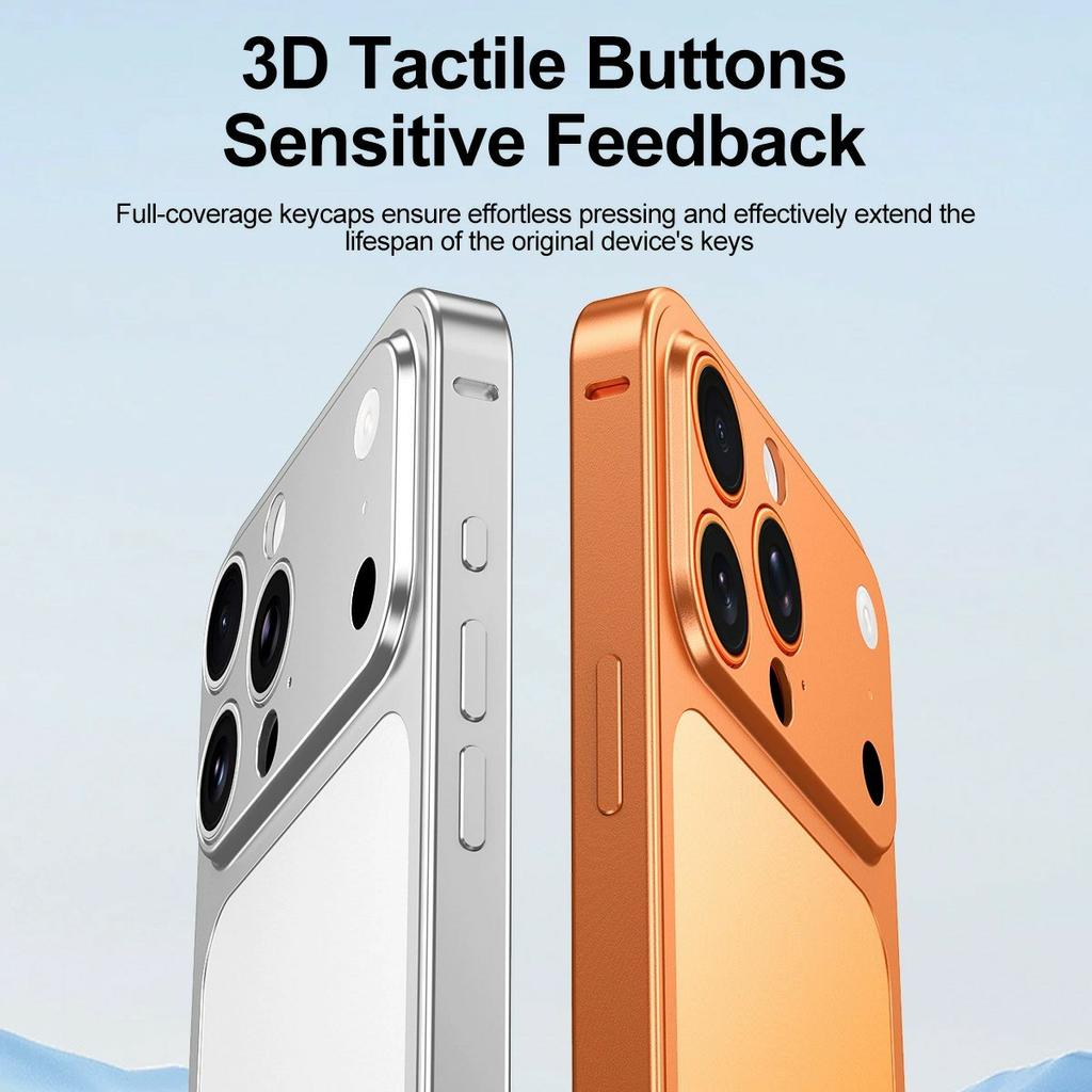 For iPhone 16 Pro Max Case Transform to 17 Pro Max Locking Buckle Metal Frame Alloy Back Phone Cover