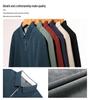 Tricou casual cu mânecă lungă pentru bărbați, aspect two-piece, amestec de lână, cu guler de flanelă