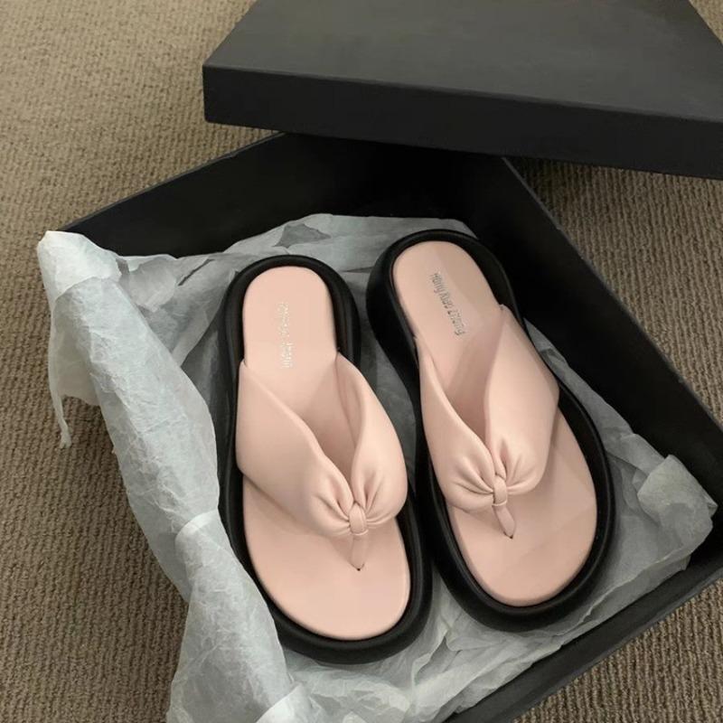 

Daily sponge cake bottom cool slippers women s summer new fashion comfortable soft bottom wear versatile flip-flops 35 розовый