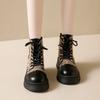Brown short boots women's new autumn and winter cotton boots design sense Maillard velvet thickened Martin boots