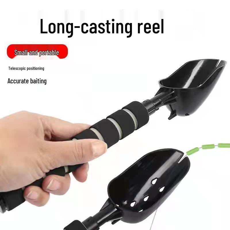Portable Multi-Functional Retractable Bait Dispenser and Casting Spoon Rod