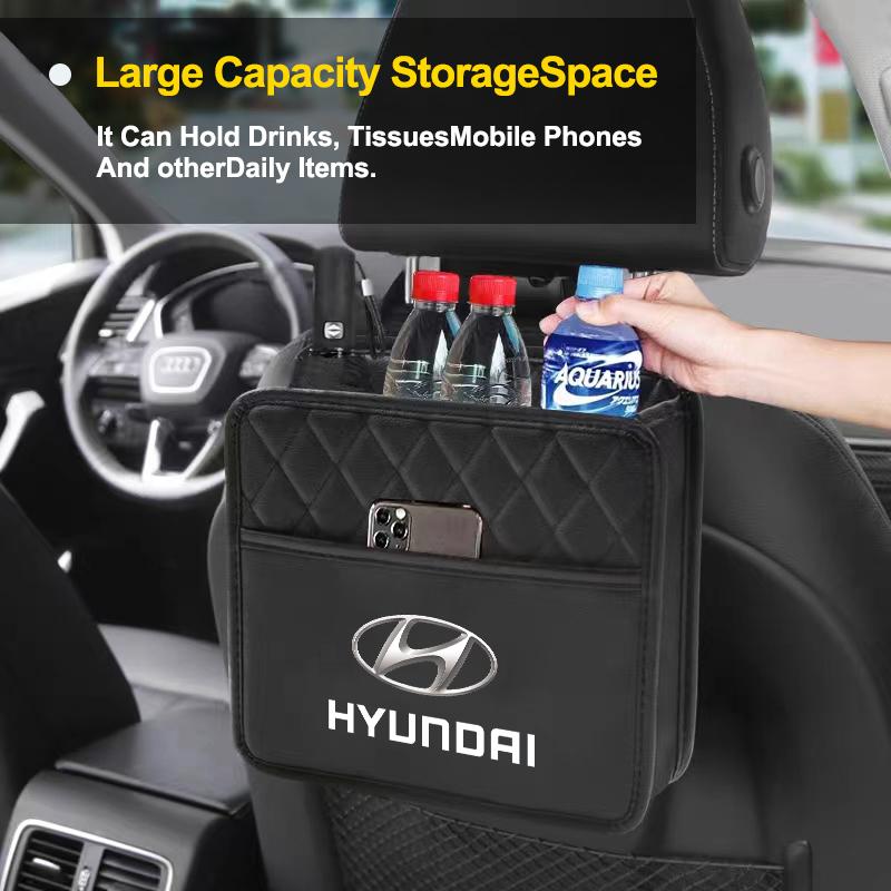 Car Storage Bag Multi-function Seat Back Storage Pocket Suspension For Hyundai I30 Tucson Elantra Venue Palisade Terracan Accent Veloster