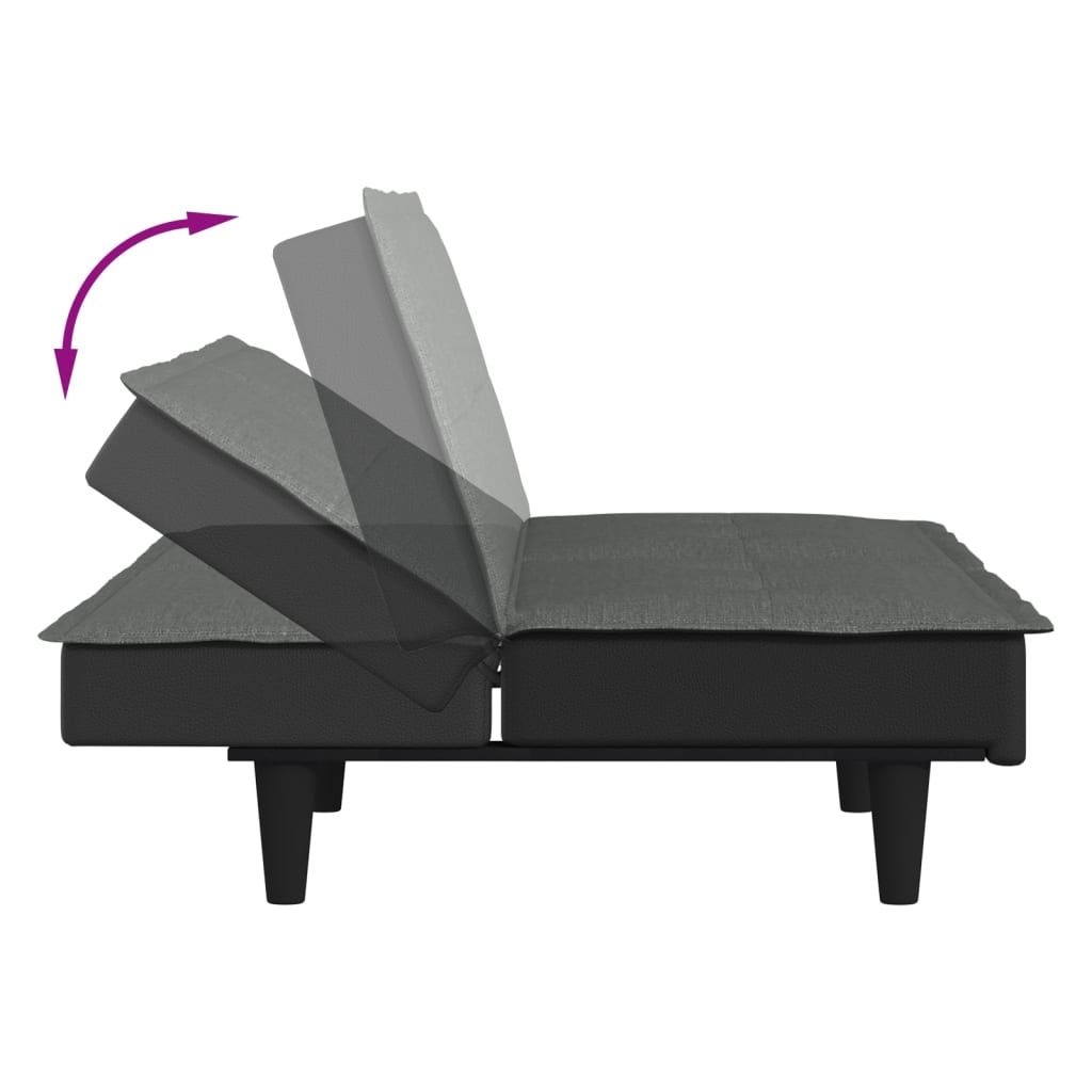 Sofa Bed Dark Gray Fabric
