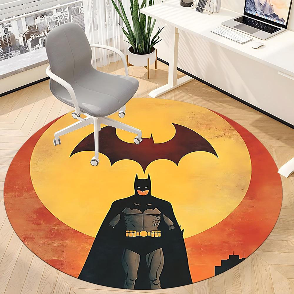 1pc Bat Signal Office Round Area Rug, Under Office Chairs Bedroom Living Room Home Decor, Room Deco, Available in Various Sizes