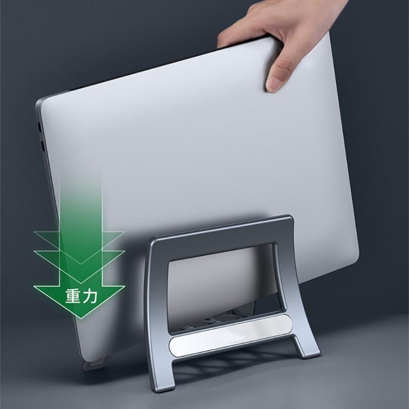 Universal Laptop Tablets Vertical Stand Holder With AntiSlip Silicone For Pad Desktop Organization And Better Cooling