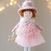Cute Fiber Plush Cartoon Angel Xmas Tree Pendant Handmade Soft Santa Girl Pendant Home Decor