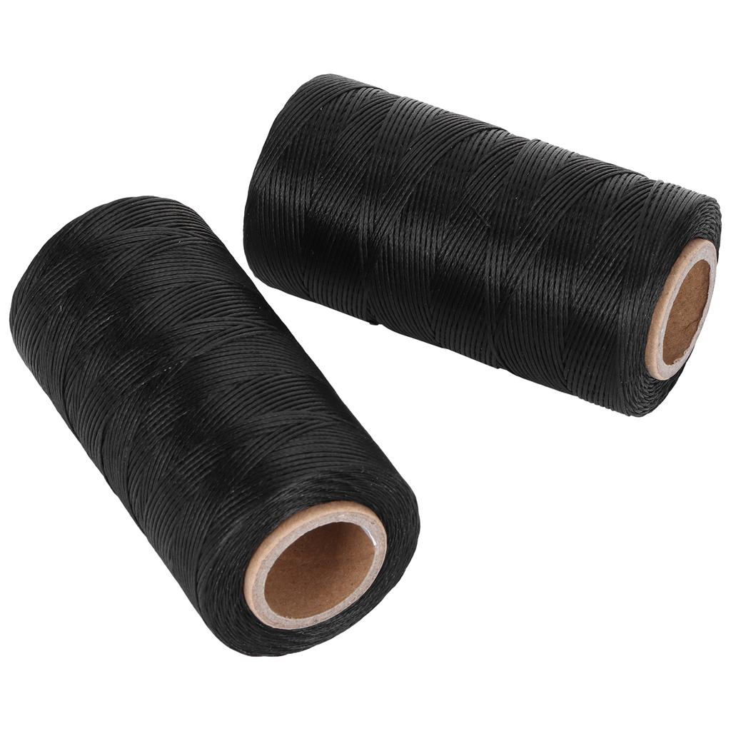 2 Rolls Waxed Thread Leather Sewing Stitching String Accessories DIY Handicraft Black