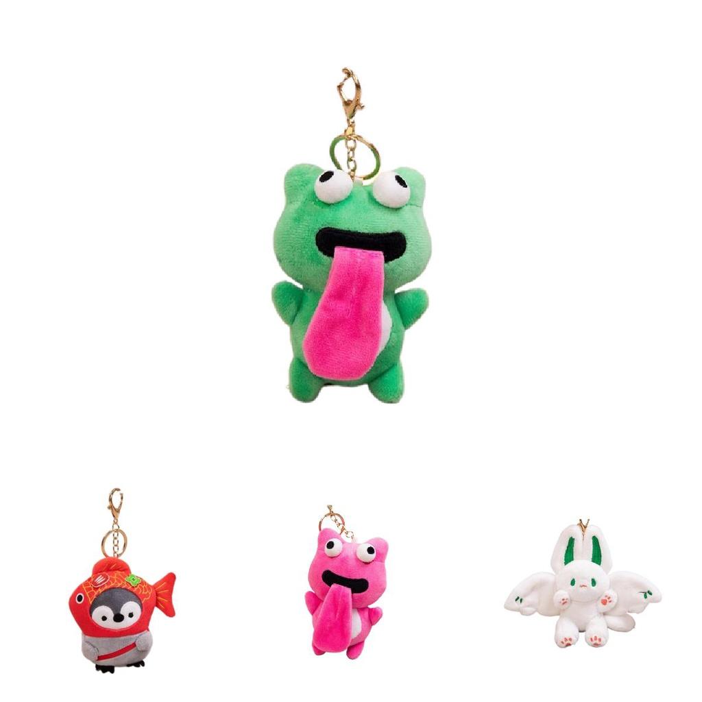 Flying Penguin Rabbit Plush Toy Keyring With Adorable Faces