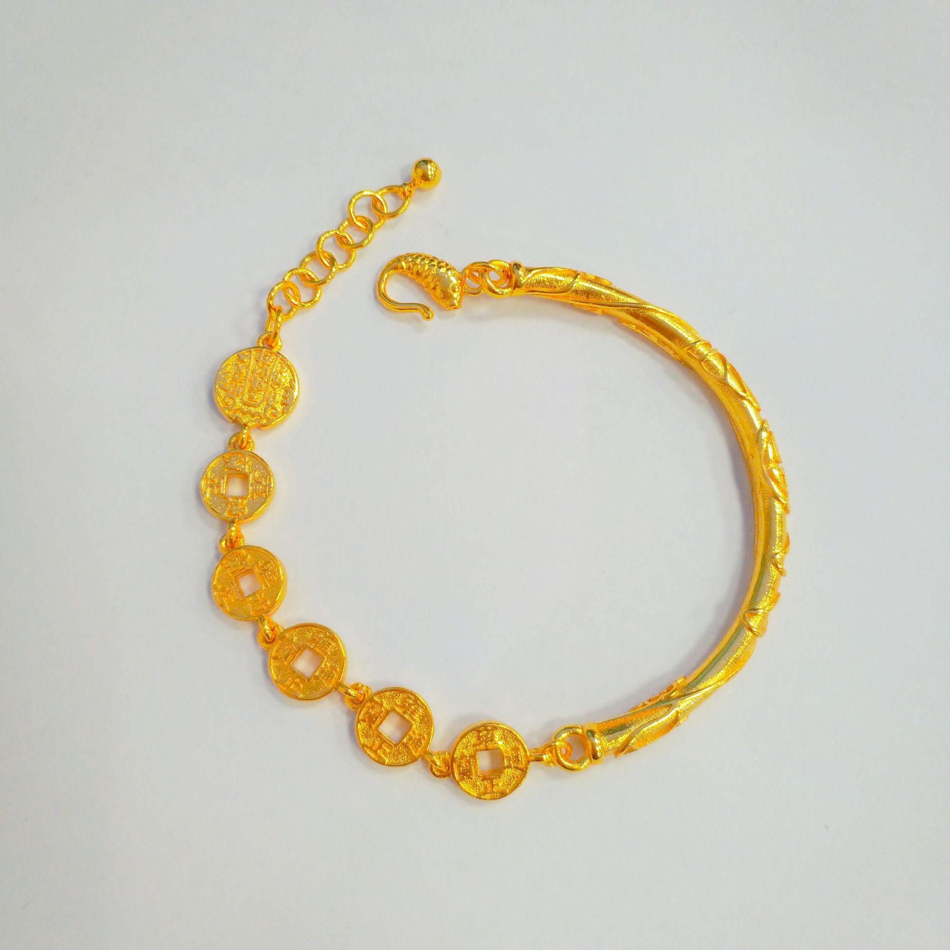 Золотой Полубраслет Императора - Женский Благоприятный Браслет-Шарм Пять Путей Богатства