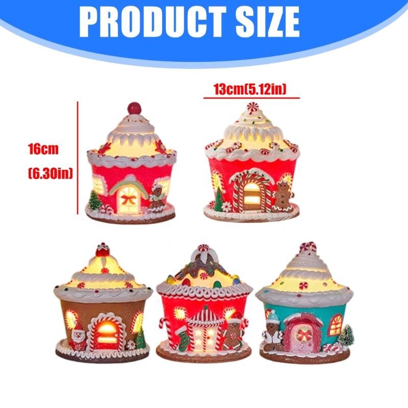 Glowing Ceramic Simulation Christmas House Decoration With LED Lights  Battery Powered Handmade Holiday Gift