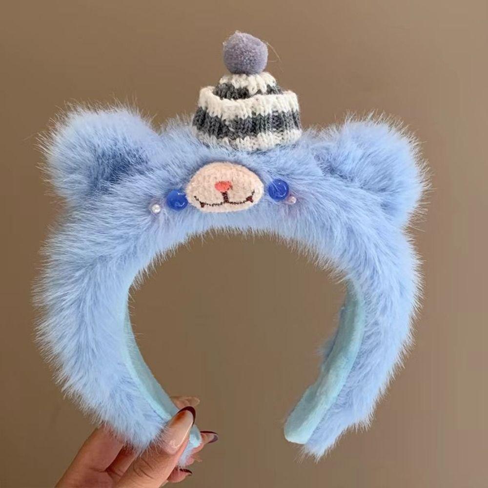 Fluffy Cute Hairbands Soft Animal Hair Hoops Kawaii Headpieces Plush Headbands Daily Wear