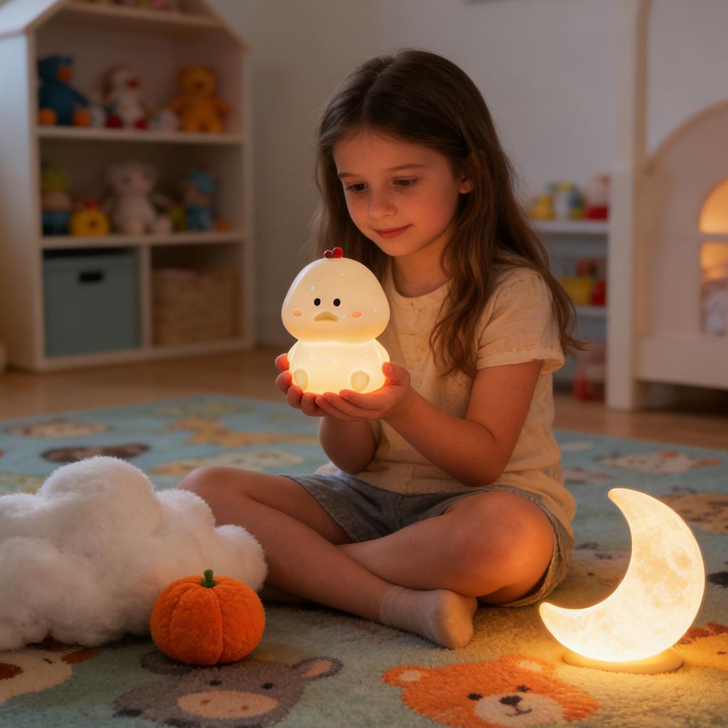 Cute Animal Night Light, -Sensitive Color-Changing, Rechargeable Bedside Light, Suitable For Children's Comfort Lighting And Decoration.