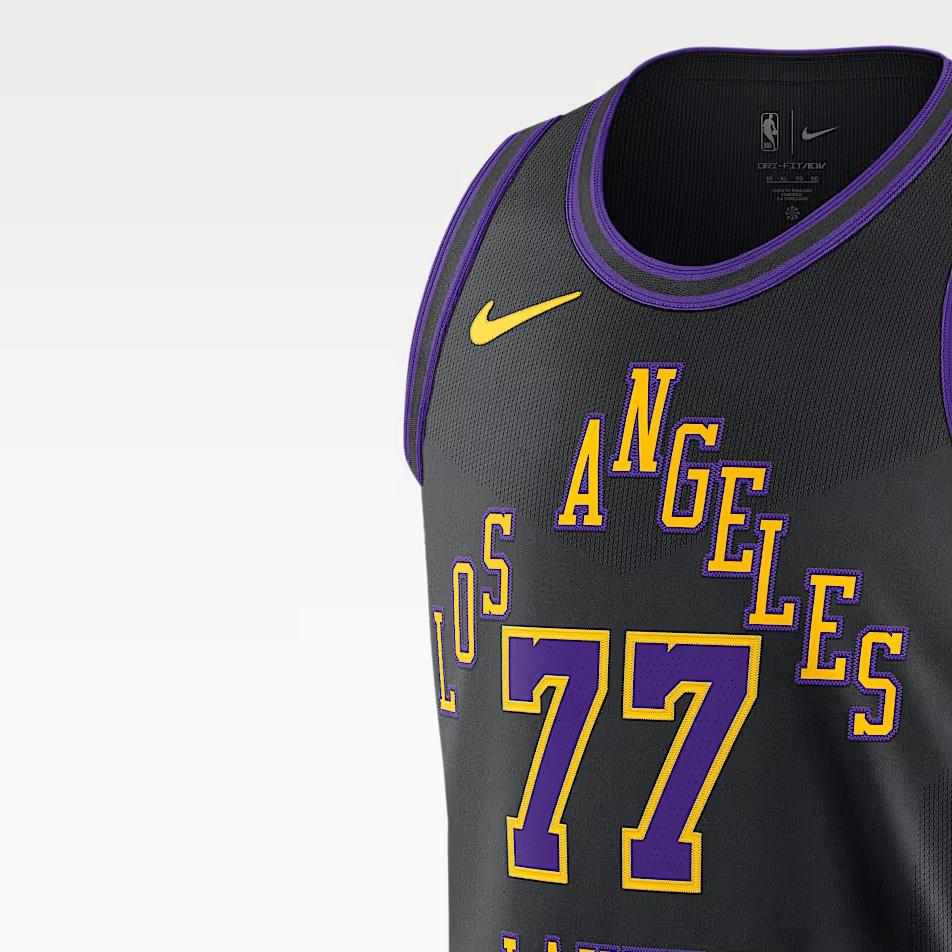 Nike Dri-FIT ADV NBA Los Angeles Lakers City Edition Authentic Jersey 'Black' Men's DX8763-014