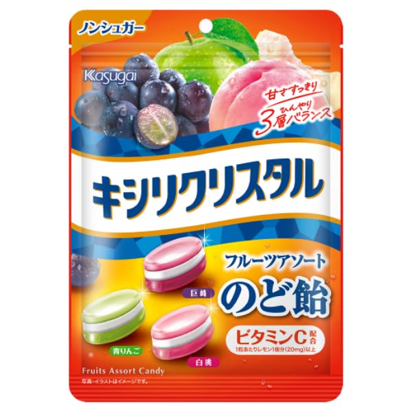 Kasugai Seika Xyli Crystal Fruit Assorted Throat 67g X 6 Bags Lozenges,