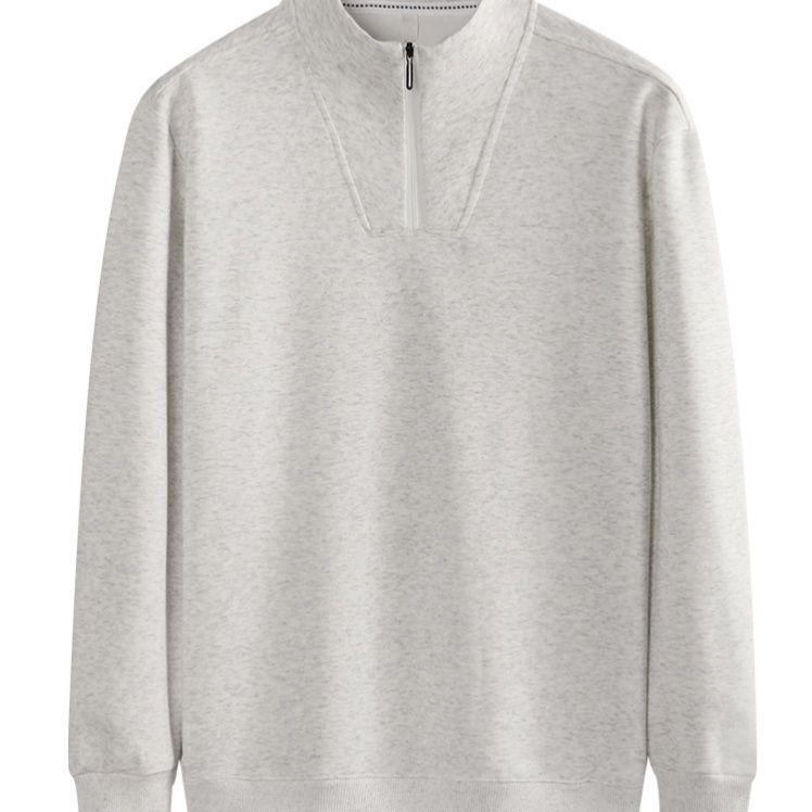 Herren High-End Fleece-gefüttertes Half-Zip Sweatshirt - Langärmlig, Einfarbig, Locker geschnitten, Freizeit-Oberteil