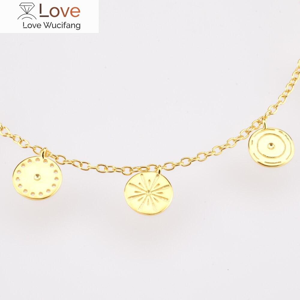 New 925 Sterling Silver Gold Metal Charm Coins Chain Bracelet Women Luxury Jewelry Fine Jewerly Party Rock Punk