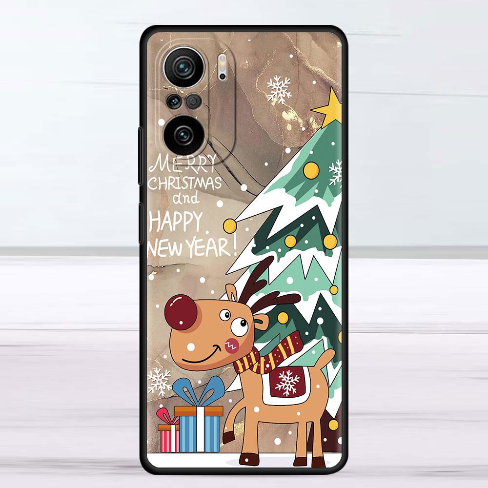 Marble Cute Santa Snowman Case For Xiaomi Redmi Note 11 10 9 Pro K40 10S 9S 9A 9C Phone Cover 9T 8 8T 7 11T Silicone Shell