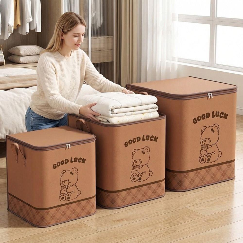 Non-woven Fabric Clothes Quilt Storage Bag Large Capacity Dust-proof Luggage Clothes Organizer Cute Moisture-proof