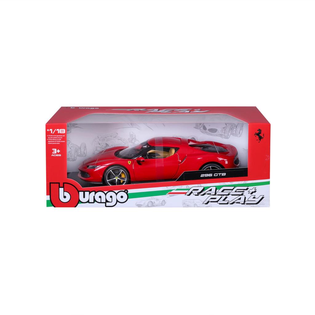 Bburago Ferrari 296 GTB Hybrid 830HP V6 2021 Red Mini Car Diecast Car Finished Product 1/18 18-16018