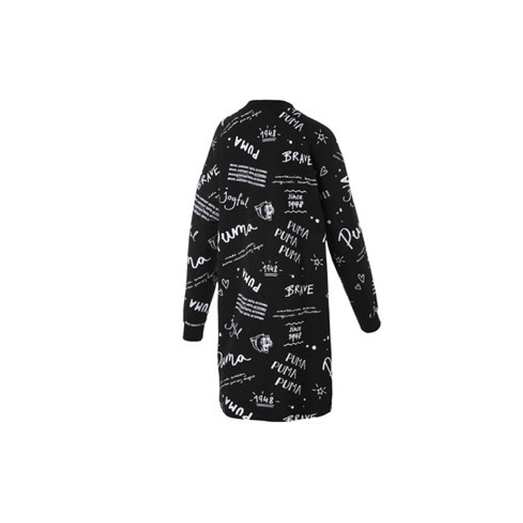 Puma All-Over Graffiti Big Logo Dress Women Dresses Black 59521961