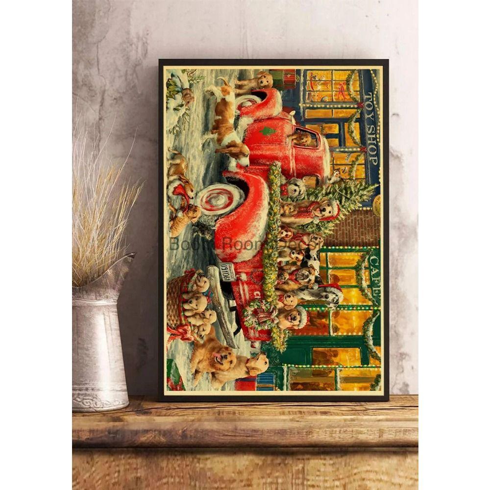 Vintage Christmas Metal Wall Decoration, Holiday Sticker Sign