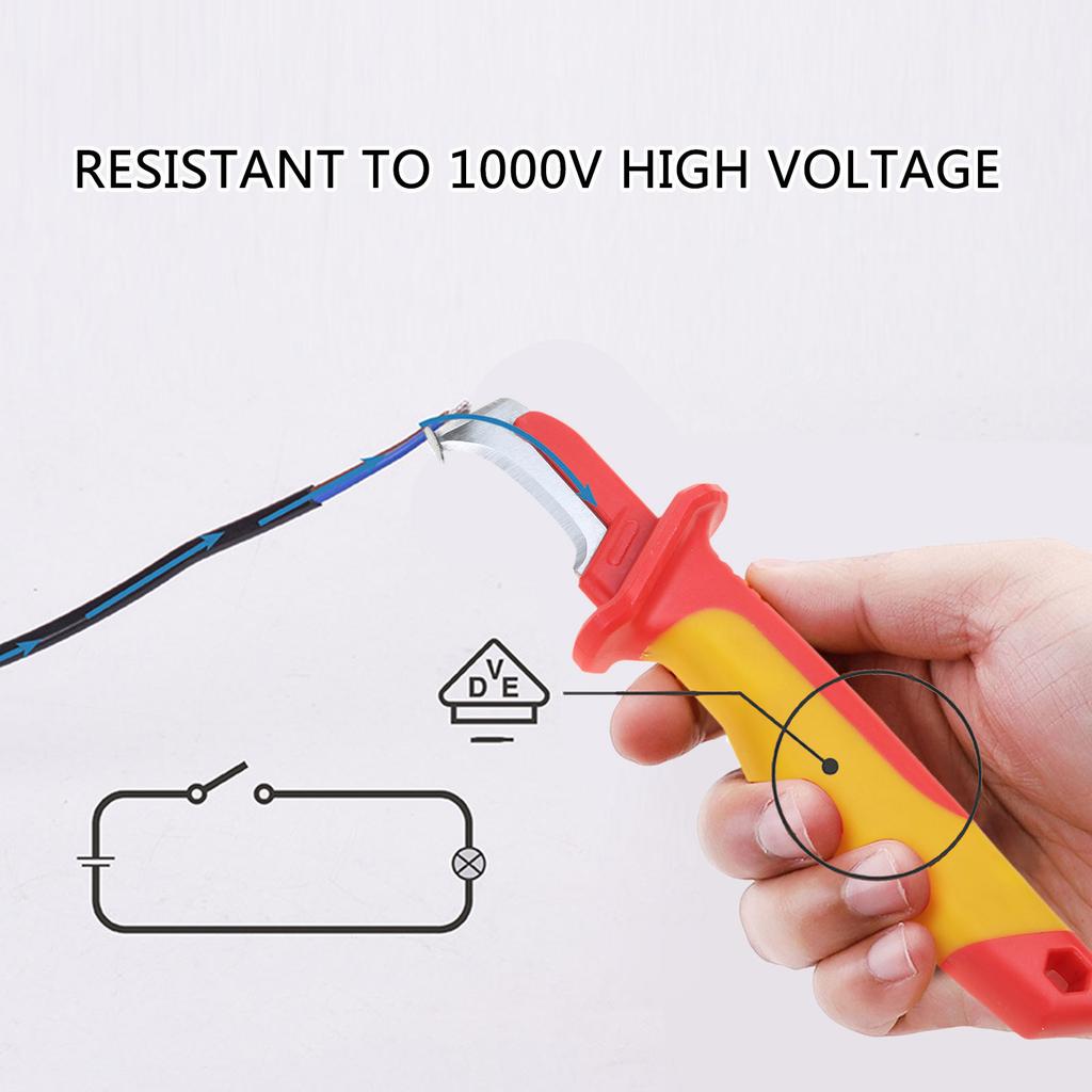 Insulated Electrician Knife Cable Dismantling Knife Electrician Stripping Knife for Safe Cable Stripping & Maintenance