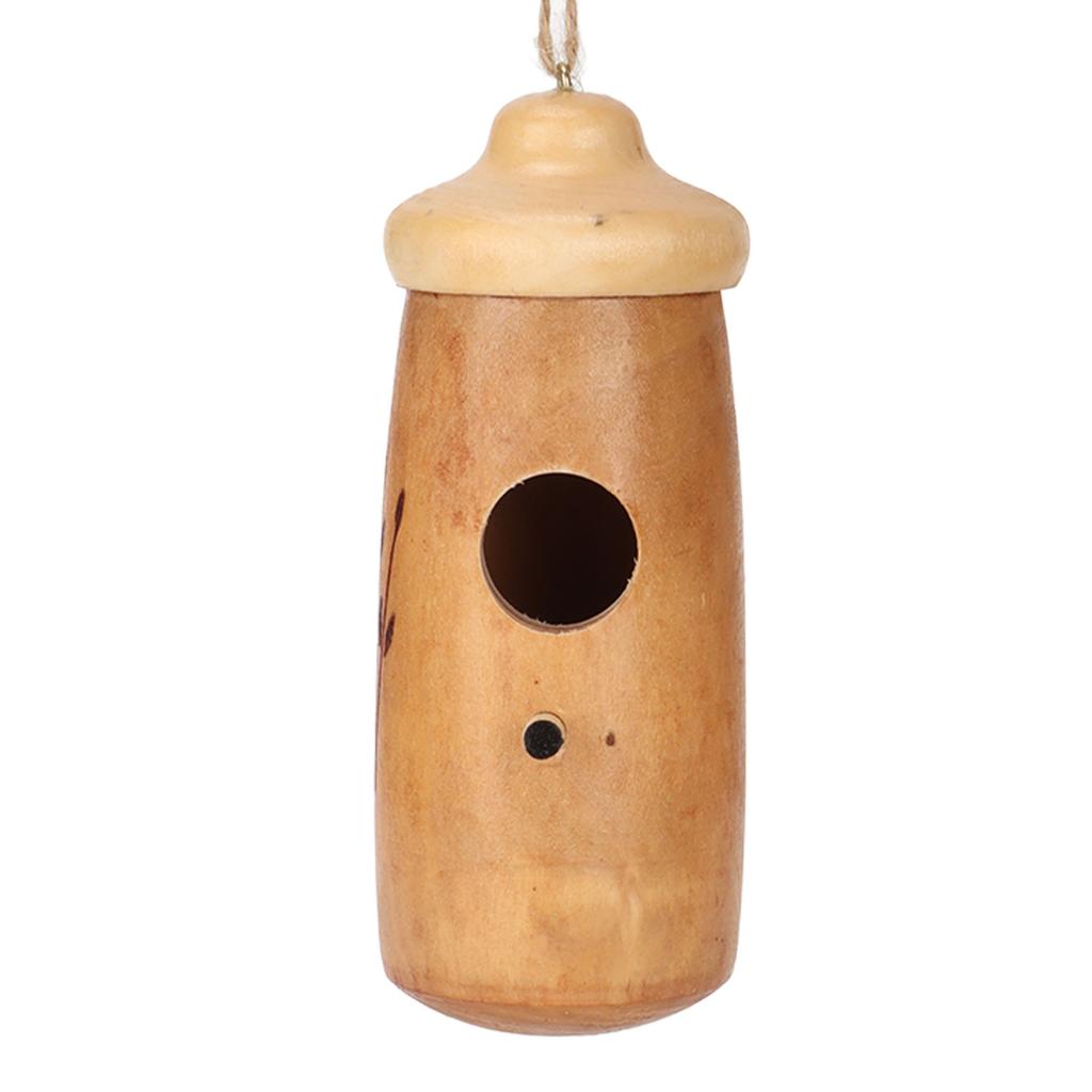 Wooden Hummingbird House Outside Hanging Wooden Hummingbird House for Indoor Outdoor Garden Decor Quadrate Bottom