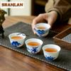 55ml Hand-painted Blue And White Landscape Teacups  Ceramic Tea Mug Chinese Kung Fu Master Cup Small Tasting Teaware Drinkware