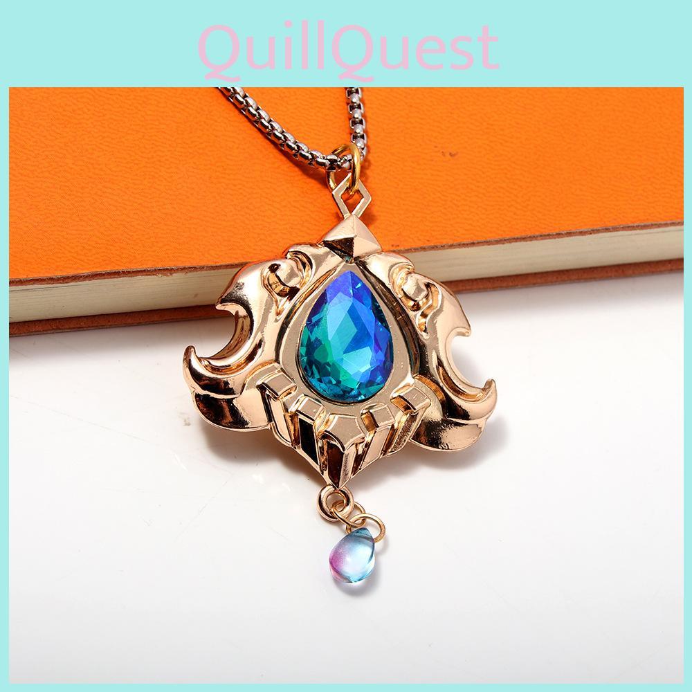 Neuvillette Water Dragon King Judge Crystal Necklace Jewelry Accessory For Cosplay Costumes And Parties