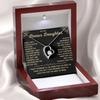 Love Heart Rhinestone Necklace for Bonus Daughter - Elegant Heart-shaped Clavicle Chain with Deluxe Gift Box