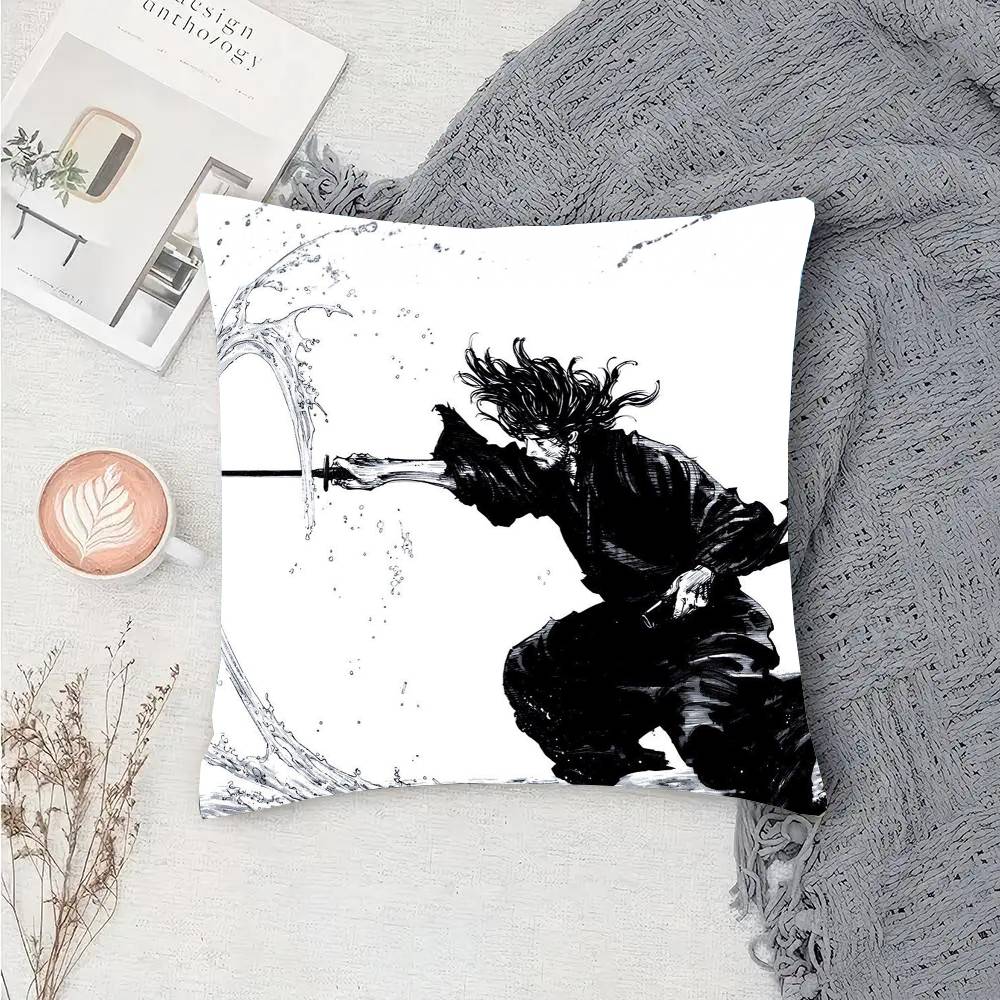 V-Vagabond Classic Manga Pillow Case Fashion Square Pillowcase Bedroom Sofa Room Ins Decoration Leisure