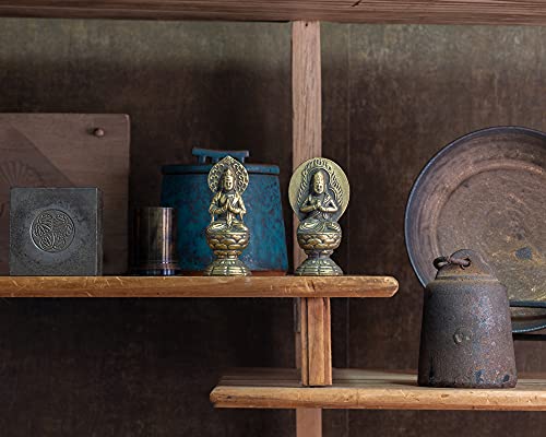 Buddhistische Statue Seishi Bodhisattva (klein, 6,8 cm, antikes Gold) von Bildhauer Keishu Watanabe. Originalmodell (im Jahr des Pferdes geboren). Zodiac Gu