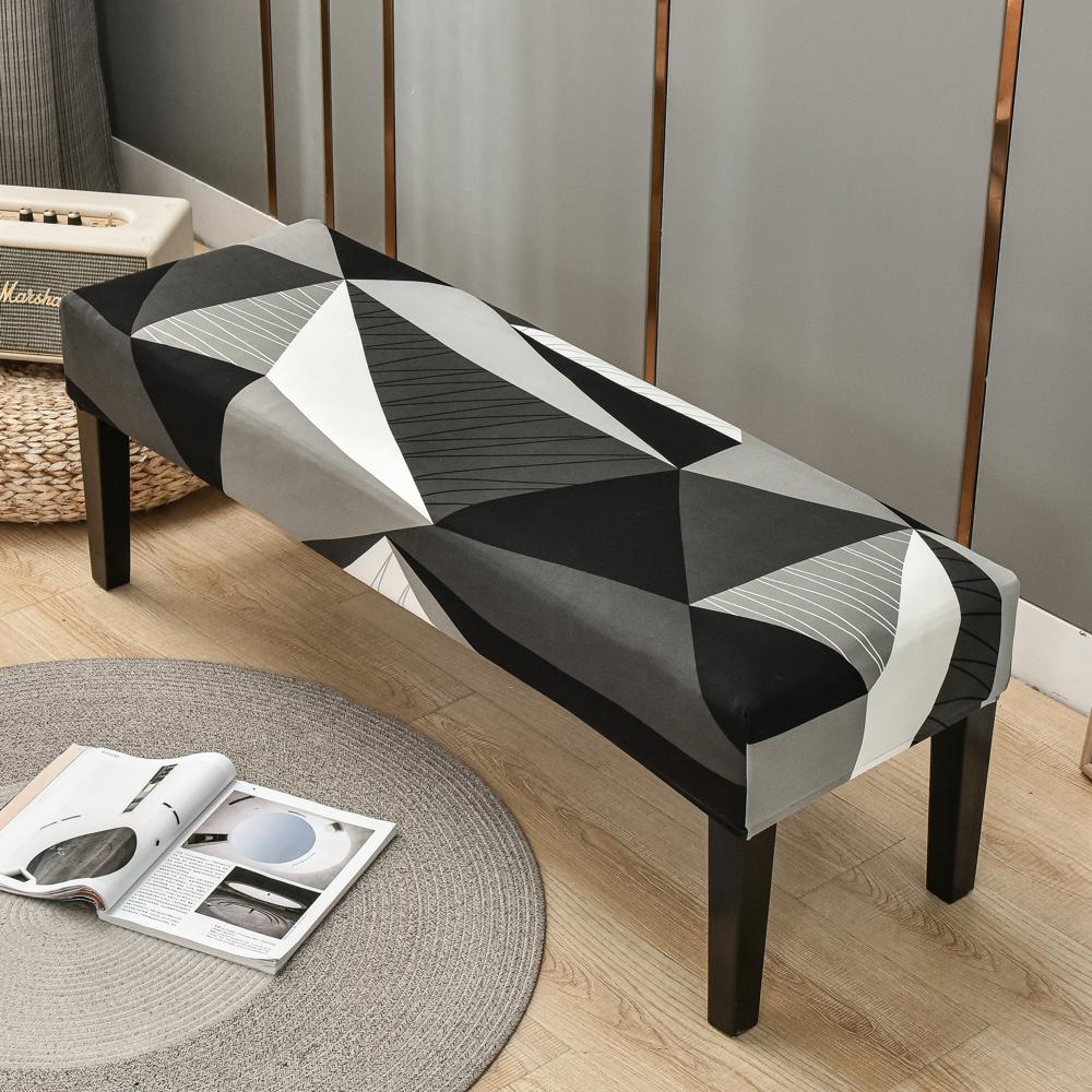 Dining Bench Cover Stretch Upholstered Bench Slipcover Printed Bench Seat Protector Rectangle Bench Covers for Dining Room Bedroom Living Room Kitchen