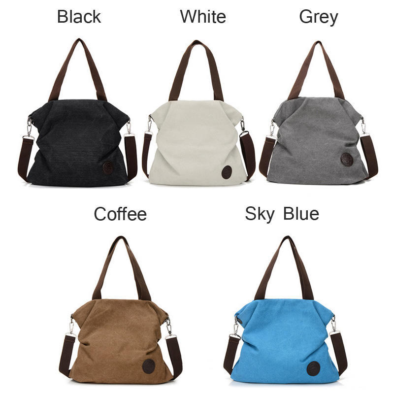 Damska płócienna skórzana torba o wysokiej pojemności Damska modna torba na ramię Torba