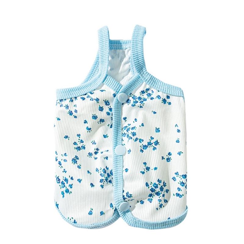 

Camisole Pullover Dog Cotton Vest for Medium to Large Dogs for Spring Basic Camisole Pullover Clothes with Floral XL синій