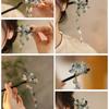 New Chinese Style Glazed Flower Fringed Hairpin Chinese Style Retro Temperament Hairpin Cheongsam Fashionable Versatile Hairpin Hair Accessories