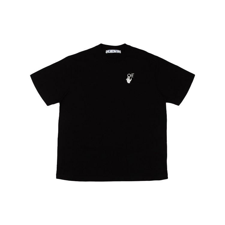 Off-White Marker Short-Sleeve Over Tee Black/Fuchsia Men Tops OMAA038R21JER0021032