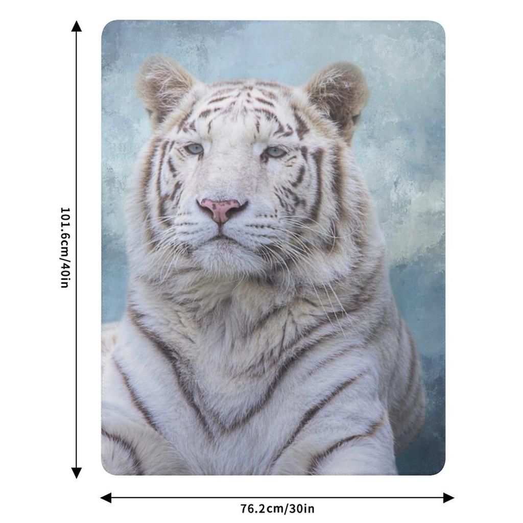 White Bengal Tiger Throw Blanket Cozy Throw Blanket for Bed Sofa Chair