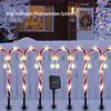 Cross-border Christmas Solar Star Candy Cane Lights for Outdoor Garden and Lawn