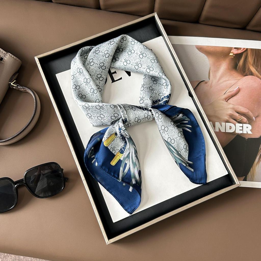 Korean Style High-End Printed Silk Scarf - Versatile Fashion Accessory