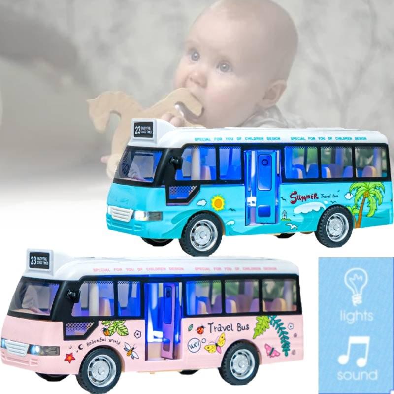 Vibrant Plastic Inertia Bus Toy With Flashing Lights And Music For Boys And Girls