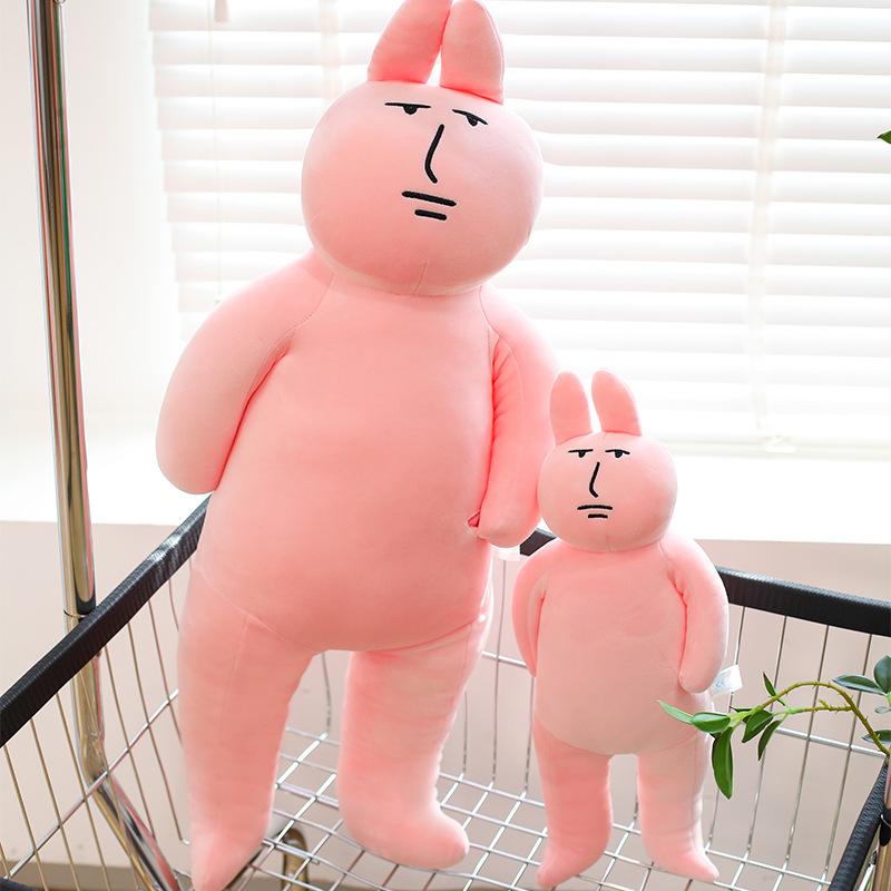 Pink Rabbit Doll Sand Sculpture Couple Long Sleeping Pickle Doll Throw Pillow Rabbit Doll Plush Toy